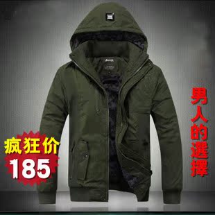  包邮冬装加厚外套jeep 棉衣男保暖 带帽 棉袄男装韩版棉服 男