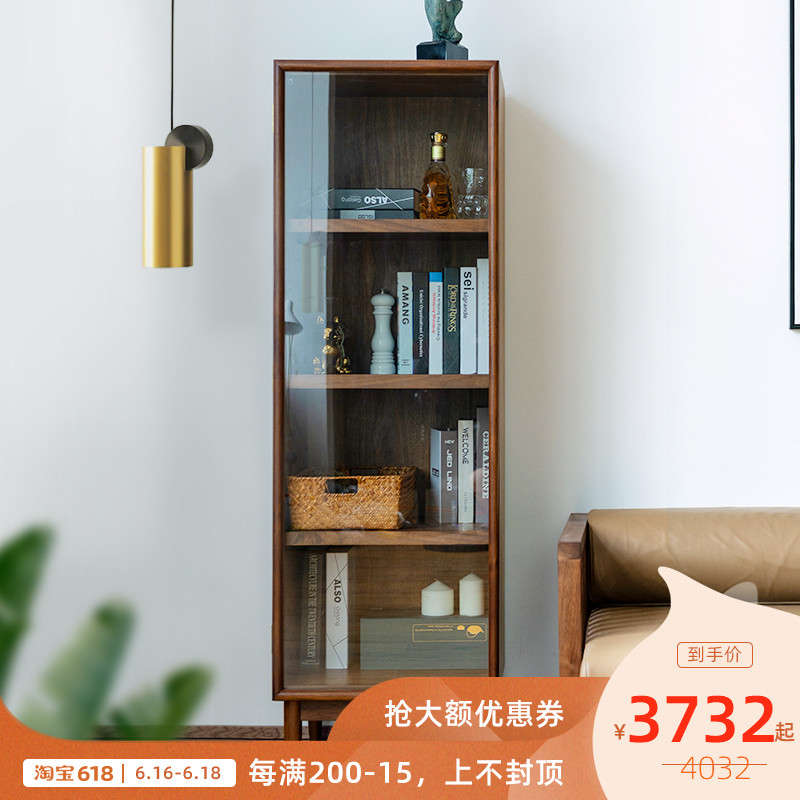 现代斗柜收纳柜子储物柜黑胡桃木玻璃门北欧电视边柜多功能柜子|msdalam kategori perabot kediaman, kabinet, Dada Laci - dari Buy2taobao.com untuk memberikan perkhidmatan ejen Taobao profesional membeli
