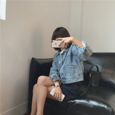 muzi2019新款chic风牛仔外套女韩版宽松百搭显瘦学生短款上衣潮流