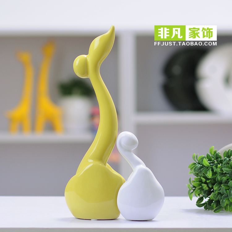 工艺品摆设 时尚景德镇创意陶瓷家居饰品摆件 简约抽象 豆芽菜 工艺品摆设 时尚景德镇创意陶瓷家居饰品摆件 简约抽象 豆芽菜