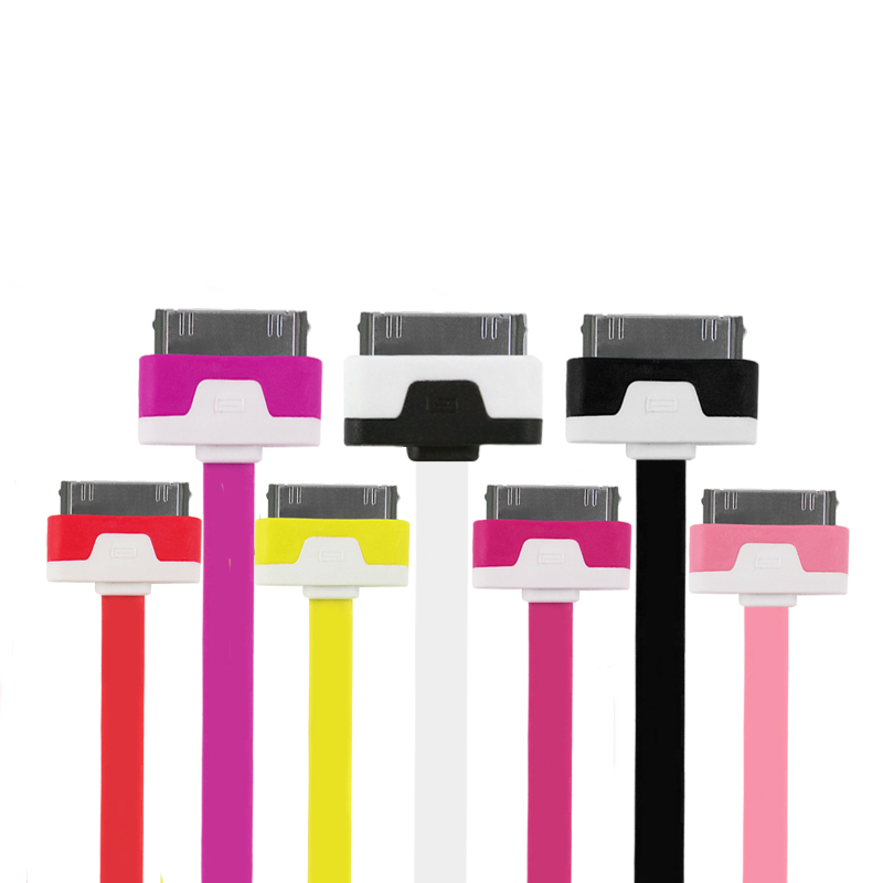 KUSHOP 4 iphone4s 4 Apple iPad2 iPad3 color cable USB charging line pasta line