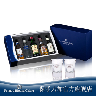  【洋酒】酒伴礼盒五件套特价含绝对芝华士百龄坛尊美醇送双shot
