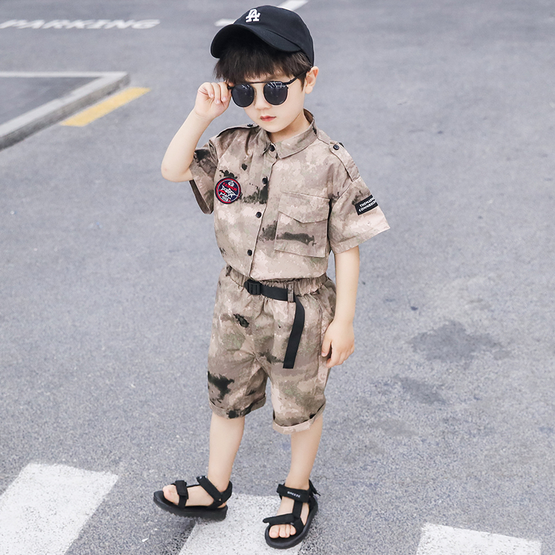 Boy Summer wear Military work clothes suit 2019 new pattern camouflage children Korean Edition Western style boy Two piece setin the Women's clothing/Boutique , Set/Student uniforms/Work uniforms , Leisure sports suit category - from Buy2taobao.com to provide professional Taobao agent buy service