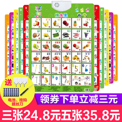有声挂图儿童早教墙贴启蒙认知宝宝语音发声看图识字卡玩具0-3岁