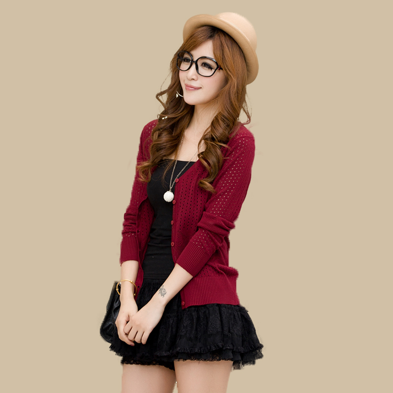 镂空打底针织衫...