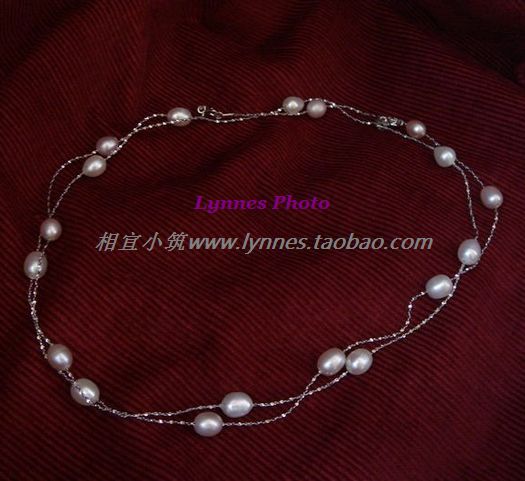 925 Silver Specials 7-8mm Natural freshwater pearl Nine bead chain Starry Necklace White Purple Braceletin the Jewelry/Diamond/Jade/Gold , Natural pearls (New) , Choker category - from Buy2taobao.com to provide professional Taobao agent buy service