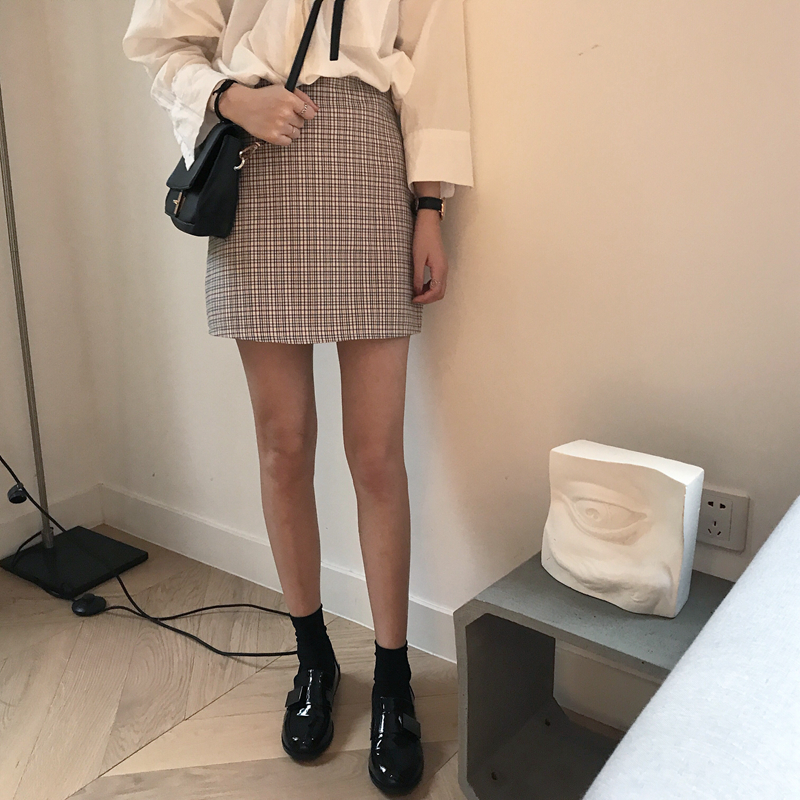 复古格子高腰半身裙女夏季新款韩版宽松显瘦A字裙短裙包臀裙子在类目 女装/女士精品, 半身裙中 - 来自Buy2taobao.com提供专业的淘宝代购服务