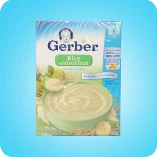  任六包邮 美国进口嘉宝混合水果大米米粉二/2段 227g 富含钙铁锌