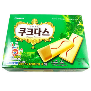  韩国特产零食进口CROWN可拉奥咖啡蛋卷144克~儿童最爱吃