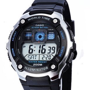  卡西欧登山表 男士户外表casio学生电子运动防水手表AE-W-1A