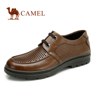  Camel/骆驼 男鞋 夏季新款正品 真皮头层皮透气商务休闲男鞋