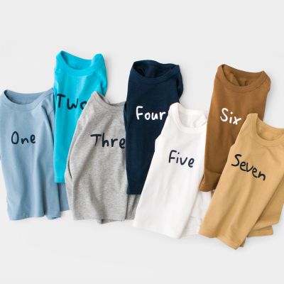 品牌童装27kids 儿童秋衣洋气女童打底衫纯棉男童t恤长袖宝宝衣服