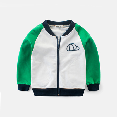 秋款童装男童外套中小童开衫宝宝棒球服2019新款儿童服装拼色立领