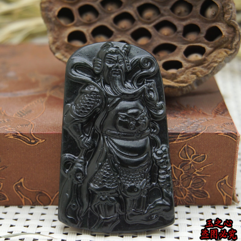 Natural jade Guan Yu Pendant Lantian black jade Guangongyu Dark Jade The God of wealth Jade Jade card Men's Pendantin the Jewelry/Diamond/Jade/Gold , Other natural jade , Other category - from Buy2taobao.com to provide professional Taobao agent buy service