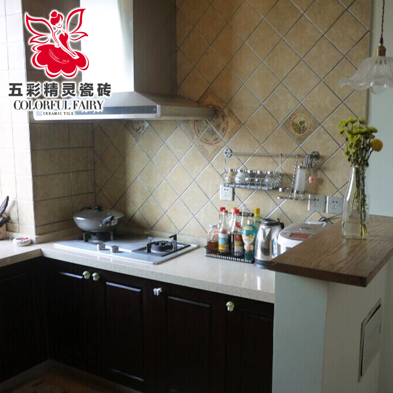 五彩精灵仿古砖 美式乡村 厨房卫生间 阳台卫浴墙砖 花片瓷砖150|ruв категории награду материалов, керамическая плитка, плитка декоративные аксессуары, цветы лист - от Buy2taobao.com для оказания профессиональной услуги покупки агента Taobao