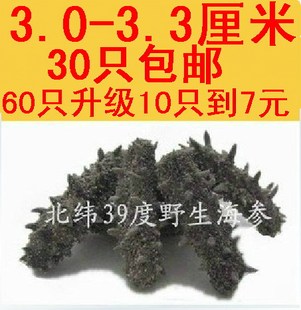  大连海参野生淡干海参辽刺参3.0-3.3厘米满30只送小海参1只累计送