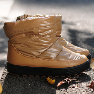  冬季女靴子圆头松糕短靴厚底平底雪地靴防水女鞋棉鞋清仓包邮