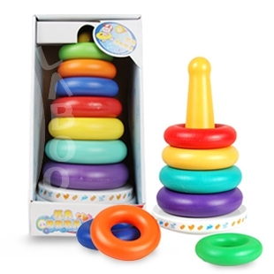 音乐七彩虹层层\/叠叠乐不倒翁套圈 宝宝婴幼儿