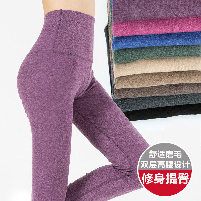 纯棉大码秋裤女单件羊绒衬裤高腰线裤加厚棉毛裤女内穿冬季保暖裤