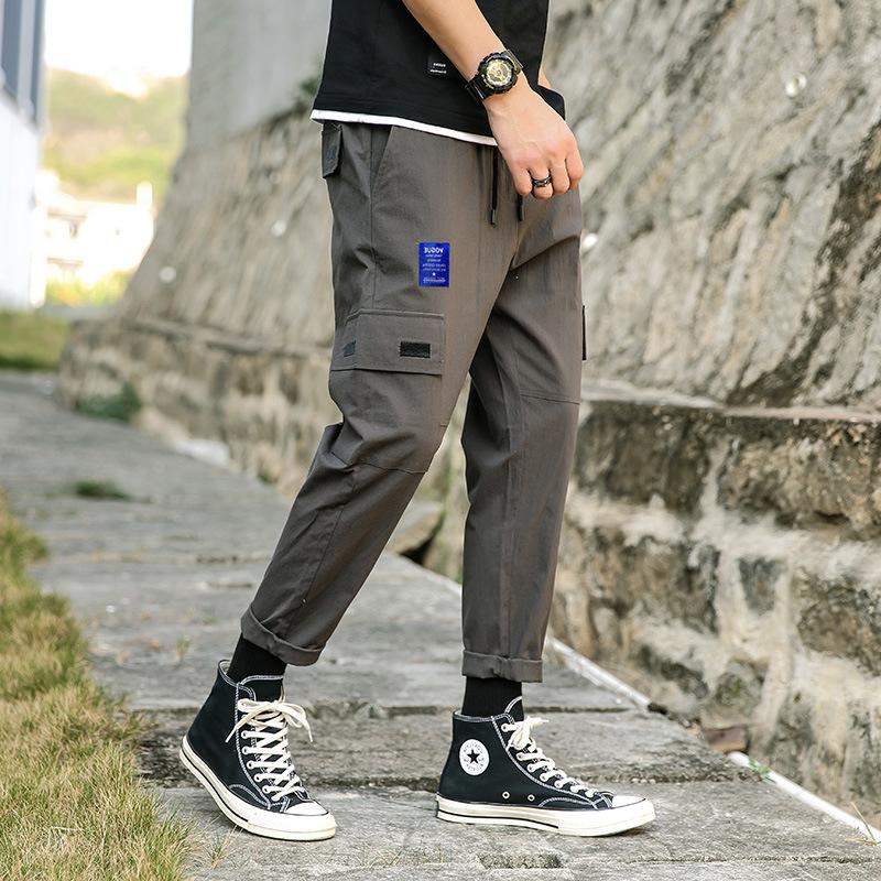 乔纳阿迪达2019新品纯棉休闲裤男青少年小脚多口袋男裤韩版春季束|msdalam kategori Pakaian Lelaki, seluar santai - dari Buy2taobao.com untuk memberikan perkhidmatan ejen Taobao profesional membeli