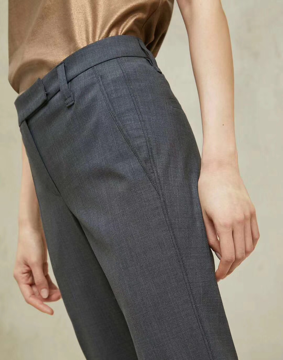 Pure raw BC Handmade beaded chain 75% Early shearing Self cultivation Feet Ninth pants Suit pantsin the Women's clothing/Boutique , Pants , Casual pants category - from Buy2taobao.com to provide professional Taobao agent buy service