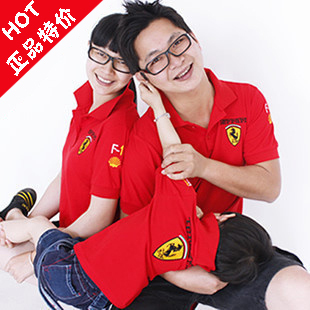  新款亲子装夏装 法拉利纯棉短袖T恤衫 法拉利亲子装 家庭装父子装