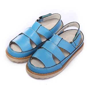  千禧豆新款夏儿童鞋真皮男女童包头韩版中小童宝宝鱼嘴凉鞋潮