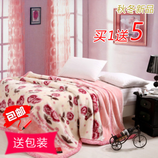  包邮特价！加厚双层双面超柔雕花拉舍尔毛毯子冬盖绒毯单双人被子