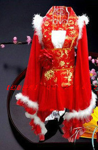 超萌古装cos服 红色 古风小说cosplay 红狐cos