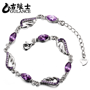  gulance 纯银手链 925纯银镶嵌 水晶 手链 韩国银饰品 首饰