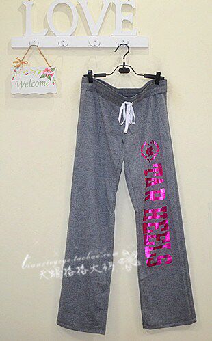 舒服！特！外贸KNIGHT原单大码小毛圈儿闪印字母运动休闲慢跑长裤