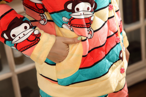 热销家居服 <em>冬季</em>卡通可爱<em>女人</em>夹棉保暖<em>睡衣加</em>