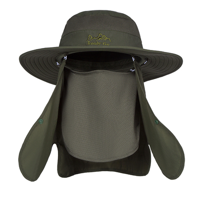 防晒帽子男夏天防紫外线渔夫帽遮阳帽男士遮脸太阳帽户外钓鱼帽男