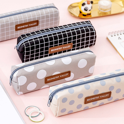 韩版简约学生笔袋女 小清新便携铅笔袋文具盒大容量帆布文具袋男
