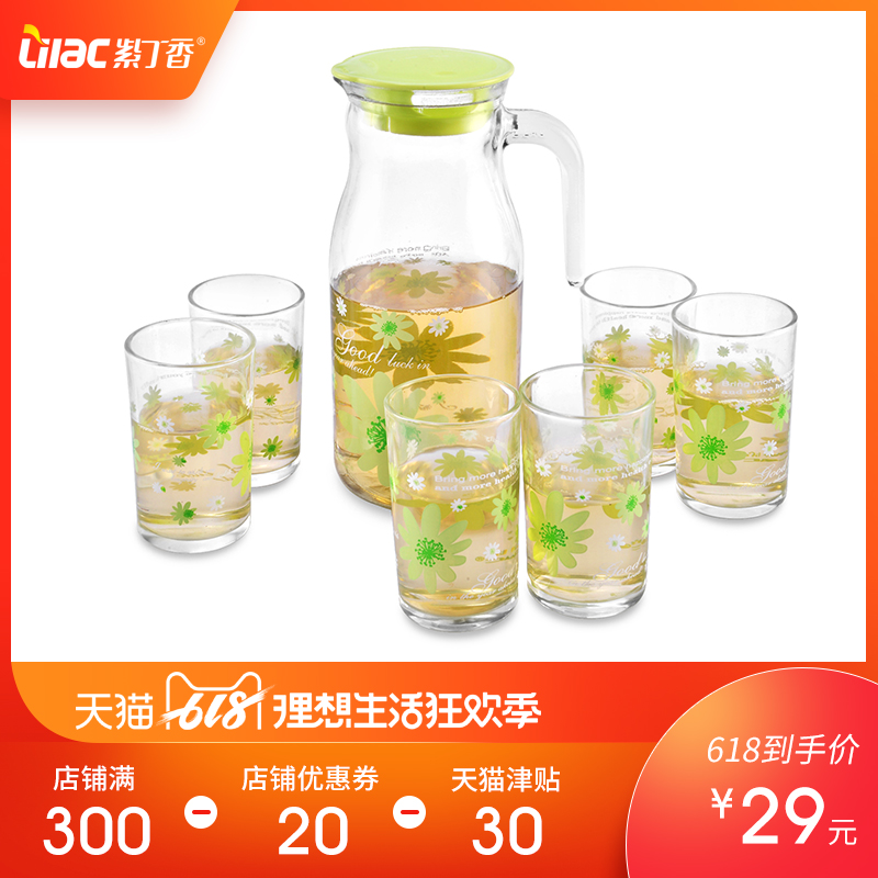 紫丁香正品加厚玻璃透明壺冷水壺涼水壺果汁壺涼白開水大容量套裝在類目 餐飲具, 杯子/水杯/水壺, 水具套裝中 - 來自Buy2taobao.com提供專業的淘寶代購服務