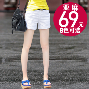  2条包圆通 女装夏装新款8色高端亚麻短裤热裤休闲裤K1232