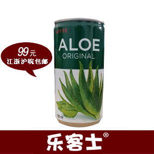  【乐客士】韩国 乐天芦荟汁/果蔬饮料180ml 听装 美容养颜