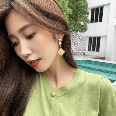 西西娅 925银针亚克力耳坠不对称耳钉2019新款潮小巧韩国气质网红