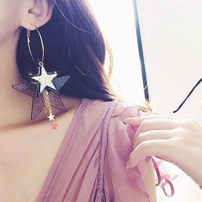 夸张耳环女韩国长款时尚气质欧美性感耳饰品日韩复古流苏耳坠耳钉