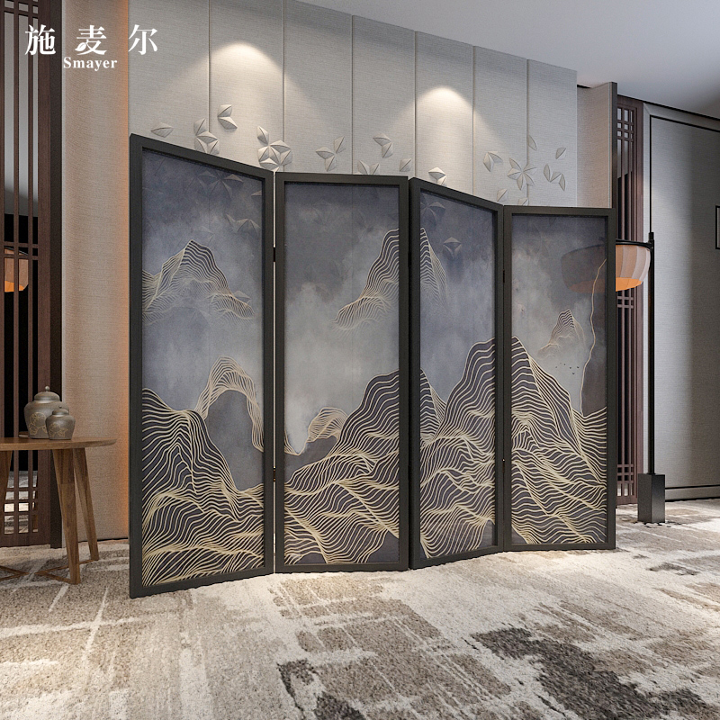 新中式实木屏风客厅玄关隔断装饰酒店卧室办公书房可折叠移动折屏|ruв категории жилой мебели, ширма/цветок окно, складные экран - от Buy2taobao.com для оказания профессиональной услуги покупки агента Taobao