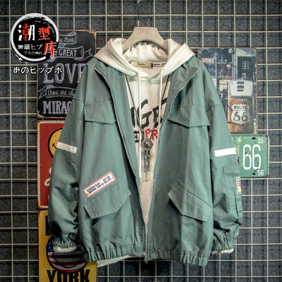 韩版潮流帅气工装夹克春秋款日系港风宽松学生休闲百搭机能外套男