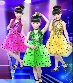 快乐宝贝女童舞蹈服演出服装儿童演出服装公主