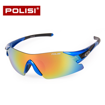 POLISI 专业骑行眼镜男女款防风沙自行车骑行装备跑步户外运动镜