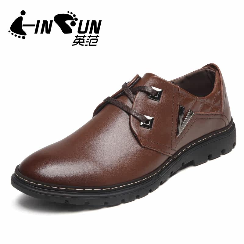 英范 秋季新品英伦休闲鞋皮鞋男鞋正品真皮商务正装鞋子男V822
