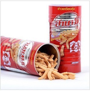  泰国原装进口HANAMI卡乐美虾味条虾条110g桶装 原味/辣味膨化零食