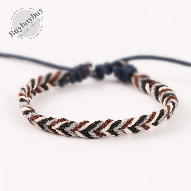 Sen female line Retro literature student Hand rope Cotton and hemp Wax rope Bracelet Adjustable organization Bracelet lovers Braceletin the Accessories/Fashion Jewelry, Bracelets category - from Buy2taobao.com to provide professional Taobao agent buy service