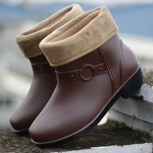  新冬季保暖雨鞋 水鞋 棉雨靴 套鞋 胶鞋单雨鞋可脱卸冬夏2穿