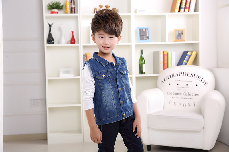 children baby Cowboy vest Vest man girl Versatile Autumn Denim Waistcoat vest coat jacketin the Children/Baby/Family fitted , Coat/Jacket/Overcoat , Jacket/Leather clothing category - from Buy2taobao.com to provide professional Taobao agent buy service
