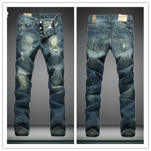 Джинсы женские DSquared2 561 DSquared2 DSquared2 Узкие брюки-карандаш Длинные брюки Заниженная талия Потёртые, Складки