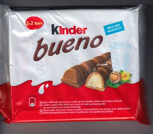  意大利Kinder bueno费列罗健达牛奶榛子巧克力129g 6支 高性价比